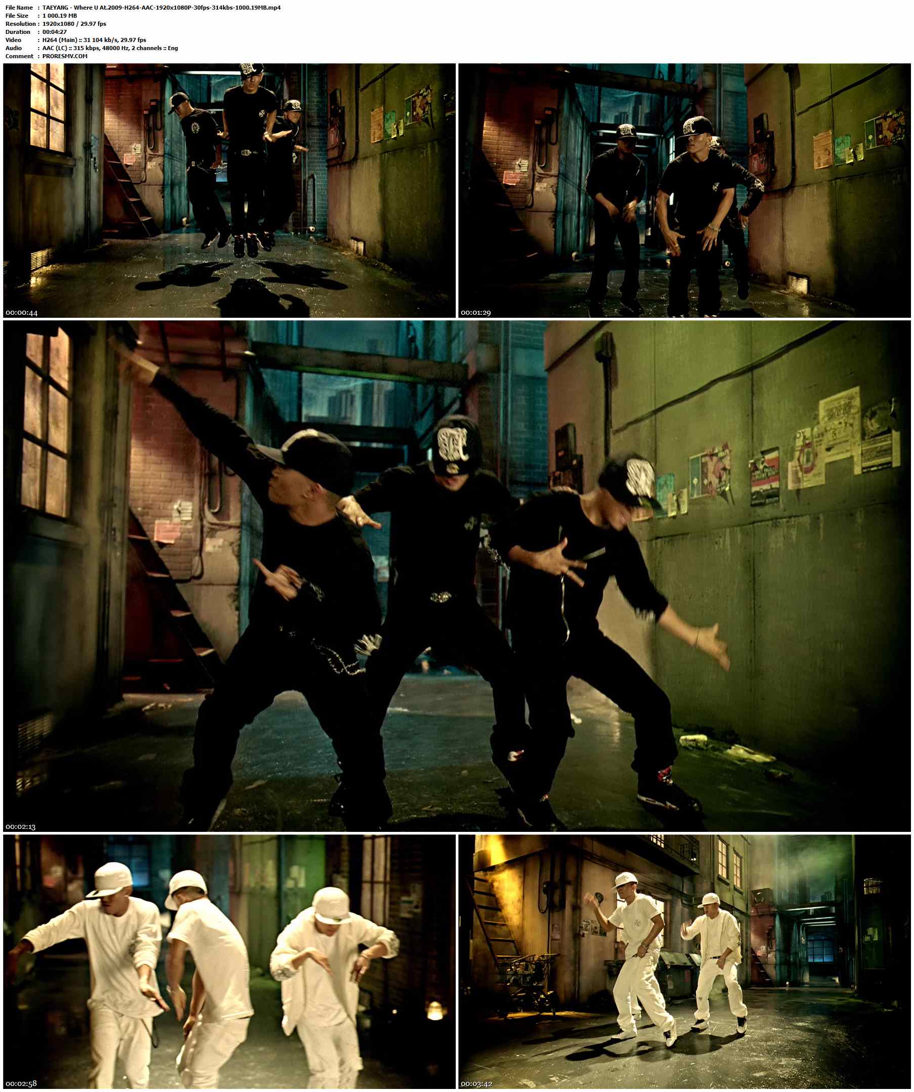 TAEYANG - Where U At.2009-H264-AAC-1920x1080P-30fps-314kbs-1000.19MB官方MV_高清MV